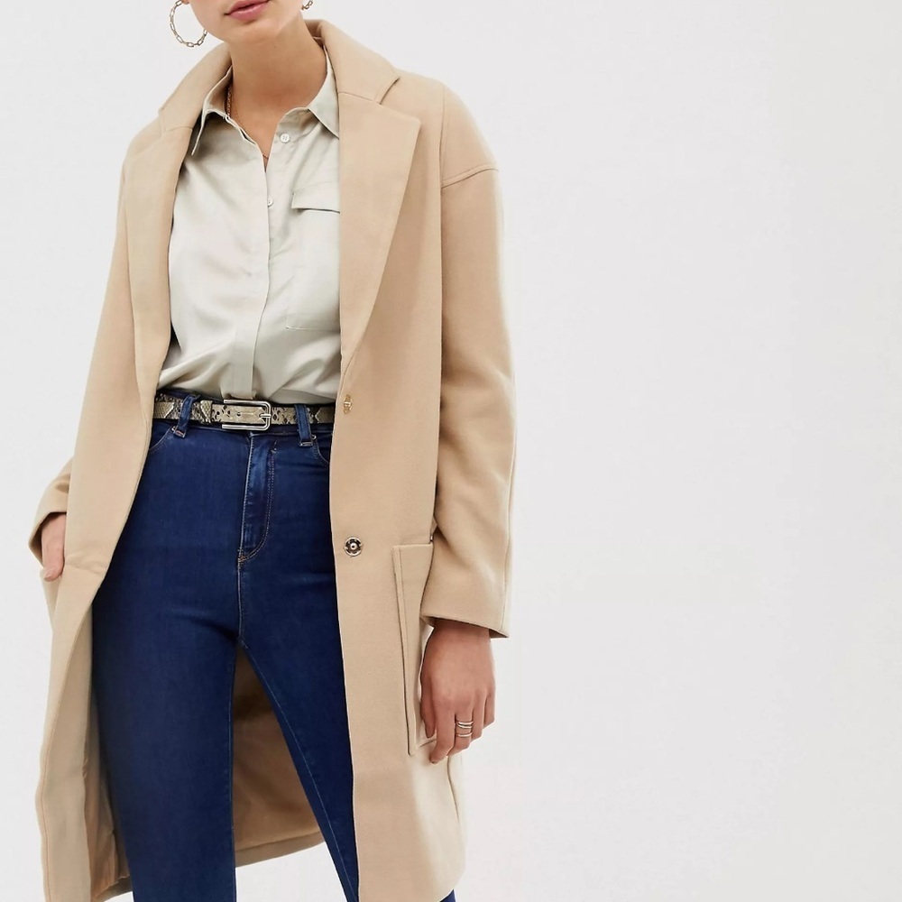 ASOS beautiful camel colour transitional lined coat size 6 neutral - Picture 3 of 12